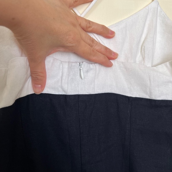 Zara Womens Color Block Midi Slip Dress Small Linen Summer Occasion Boho Preppy - Picture 13 of 16